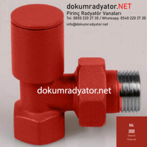 kırmızı renk köşe radyatör vanası 1/2